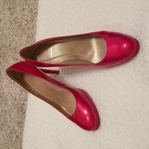 Stuart Weitzman red leather shoes,size 9.5